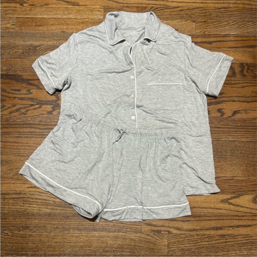 Gray Short Sleeve Pajama Set - Picture 5 of 5